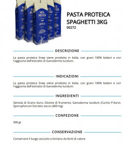 Pasta proteica spaghetti con ganoderma 3kg