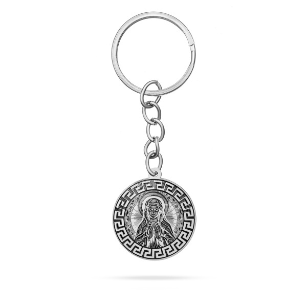 Breloc cu banut 25mm din Argint 925 - Icoana - personalizabil cu orice nume / text