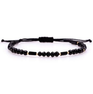 Bratara cu cristale si 10 bile de 2mm din Aur 14k Black Edition
