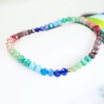 Brățară elastică Rainbow cu o biluță de 3 mm aur 14k - Img 2