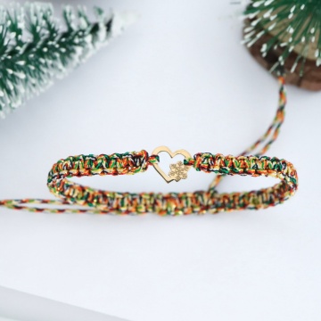 Bratara Heart Collection inimioara cu fulg de nea din aur 14k - Img 5