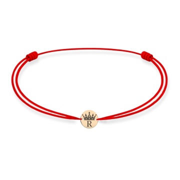 Brățară pentru Copii Royal Letter cu Bănuț 7mm din Aur 14K și Șnur Reglabil - Img 7