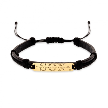Bratara Son we love you din AUR 14K si Piele Naturală