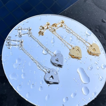 Cercei Lant Cupidon din Inox placati cu AUR 18K - Img 2
