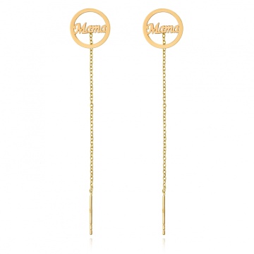 Cercei MAMA din AUR 14K si lantisor