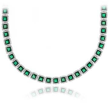 Colier Angel Cubic Collection din argint 925 cu cristale - Green Edition