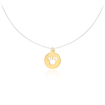 Colier cu fir transparent si Pandantiv Decupat Personaj Animat din AUR 14K