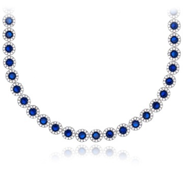 Colier din argint 925 cu cristale Angel Collection - Dark Blue Edition