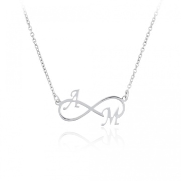 Colier Infinity din argint 925 personalizabil cu 2 initiale la alegere