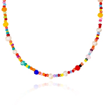 Colier Summer Mix, cu perle de cultura si mix de cristale - Img 1