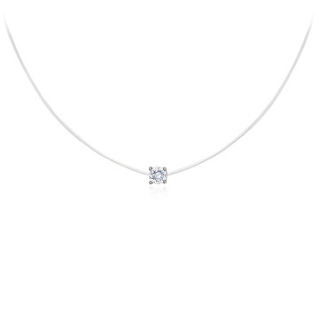 Colier Twinkle cu fir transparent si pandantiv din Argint 925