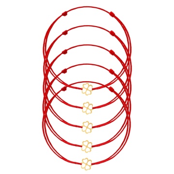 Engros Lot 5 brățări Trifoi Love Clasic Collection din Aur 14K