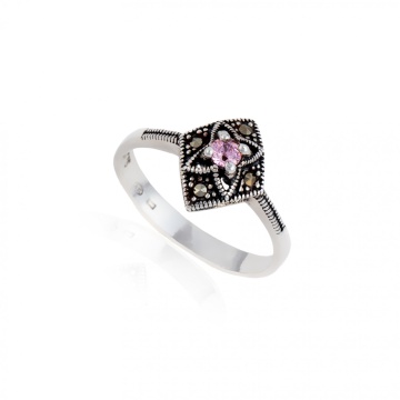 Inel din argint 925 cu marcasite 2.15g - Img 2