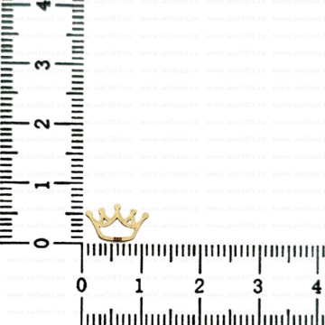 Link din aur 14k - pentru bratara - coronita contur