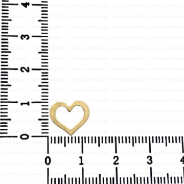 Link din aur 14k - pentru bratara - inimioara contur XL