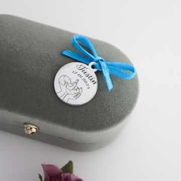 Banut Argint 1.6cm pentru Mot - Scaldat - Botez - Turta - personalizabil - Img 2