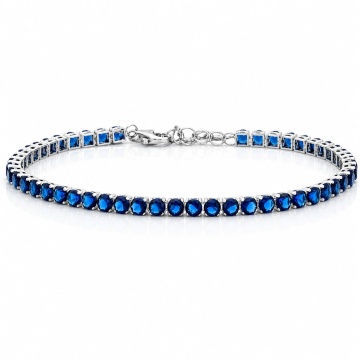 Bratara Blue Ice tip Tennis din argint 925 - Img 1