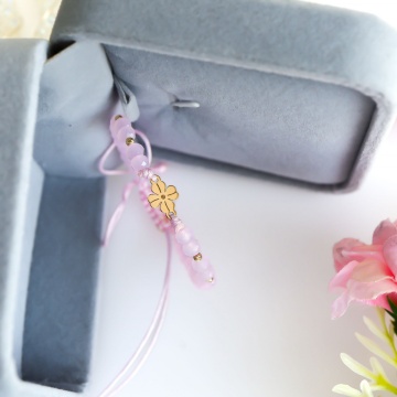 Bratara cu cristale si floare din Aur 14k - Img 3