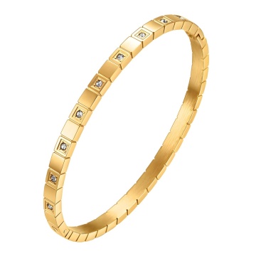 Bratara Fixa Prestige 2 din Inox placata cu AUR 18K - Img 1