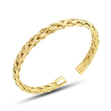 Bratara Fixa Spiraly din Inox placata cu AUR 18K - Img 1