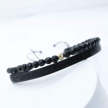Brățara Onix Positive din AUR 14K si Piele Naturală - Img 3