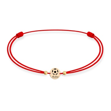 Brățară pentru Copii cu Minge de Fotbal și Bănuț 7mm din Aur 14K cu Șnur Reglabil - Img 8