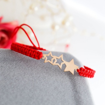 Bratara snur si stelute din aur 14k personalizabile - Img 2