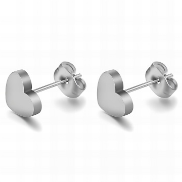 Cercei Heartsio White din Inox placat cu AUR alb