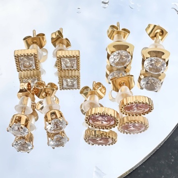 Cercei Prince din Inox placati cu AUR 18K - Img 2