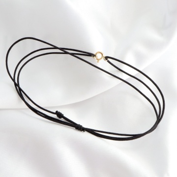 Choker Basic din snur reglabil si cu închidere din aur 14K - Img 6