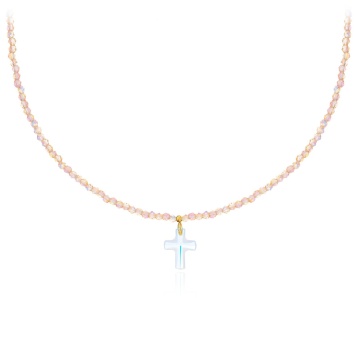 Colier Crystalissimo cu cruce și AUR 14K