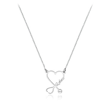 Colier din argint 925 cu stetoscop personalizabil cu orice nume