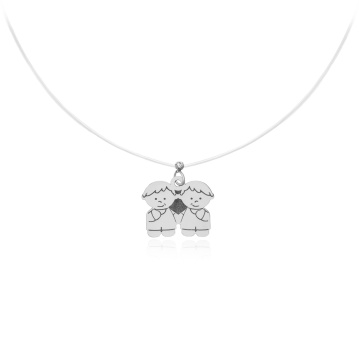 Colier invizibil My All cu fir transparent si pandantiv din Argint 925 - Img 1