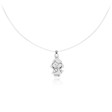 Colier invizibil My All cu fir transparent si pandantiv din Argint 925 - Img 4