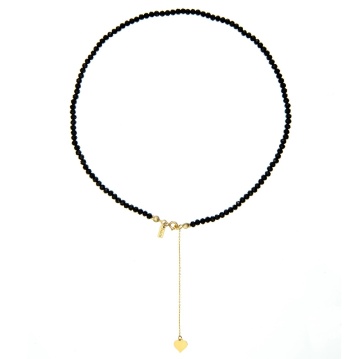 Colier My Black Heart cu cristale și inimioara din AUR 14K - Img 2