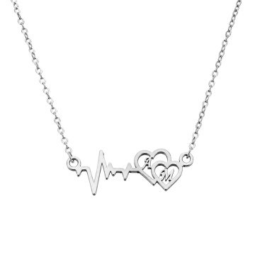 Colier Pulse Love din Argint 925 - cu Inițiale Personalizate