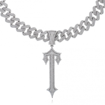 Lant Cuban cu pandantiv Trapstar din argint 925 cu cristale - Img 1
