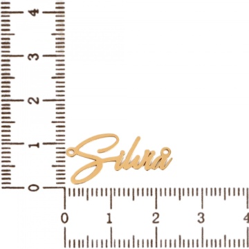 Link din aur 14k - pentru colier - nume Silvia
