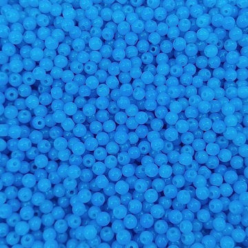 Margele de sticla, rotune, netede 4mm albastre ~ aprox 270 buc - Img 2