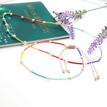 SET Bratara Glezna si Colier Summer Rainbow cu Miyuki si perle de cultura - Img 2