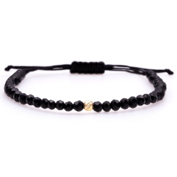 Set pentru cupluri 2 Bratari cu snur si biluta din aur 14k - Img 4