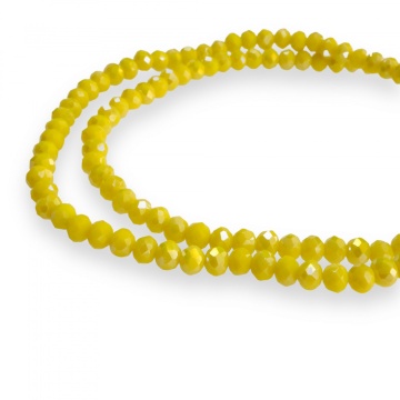Șirag cristale rondele 4mm, culoare Galben Lime AB, Aprox 130 buc