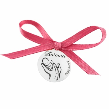 Banut Argint 1.6cm pentru Botez - Mot- Scaldat - Turta - personalizabil - Img 1