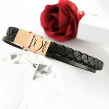 Brățara Contempo din AUR 14K si Piele Naturală - Img 3