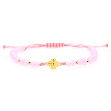 Bratara cu cristale si floare din Aur 14k