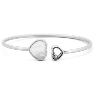 Bratara fixa White Heart din Argint 925 6g - Img 2