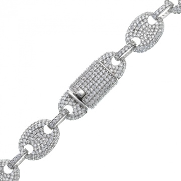 Bratara masiva din argint 925 cu cristale - Img 3