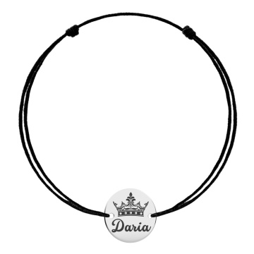 Brățară Royal cu snur si banut din argint 925 personalizata cu nume - Img 2