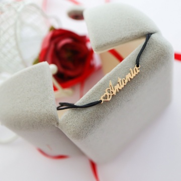 Bratara snur si numele tau din aur 14k - Img 3