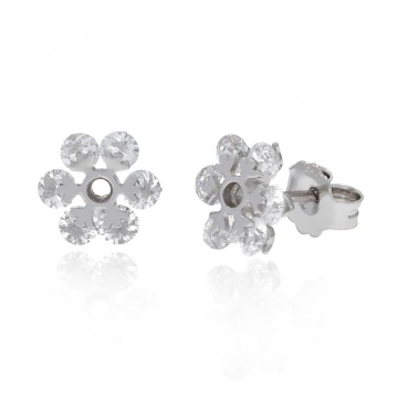 Cercei din argint Snow Flakes Crystal